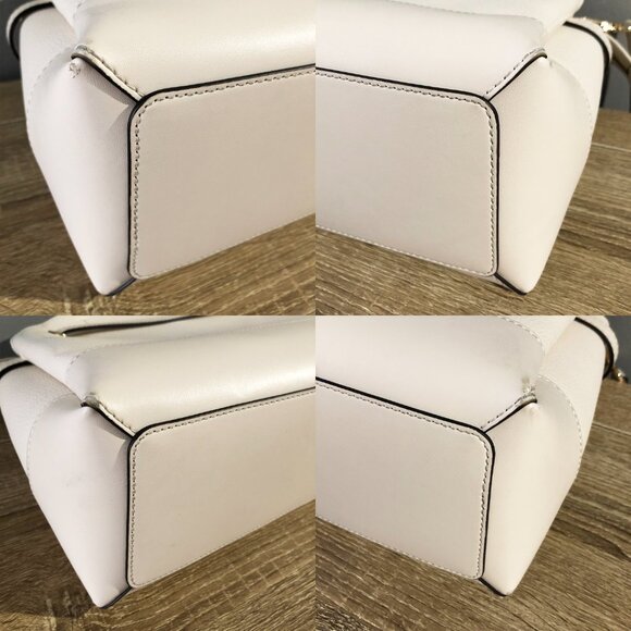 Michael Kors Reed Large White Leather Belted Satchel Crossbody Handbag MSRP $558 - Picture 11 of 11